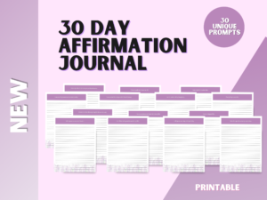 30 day morning affirmation journal mockup
